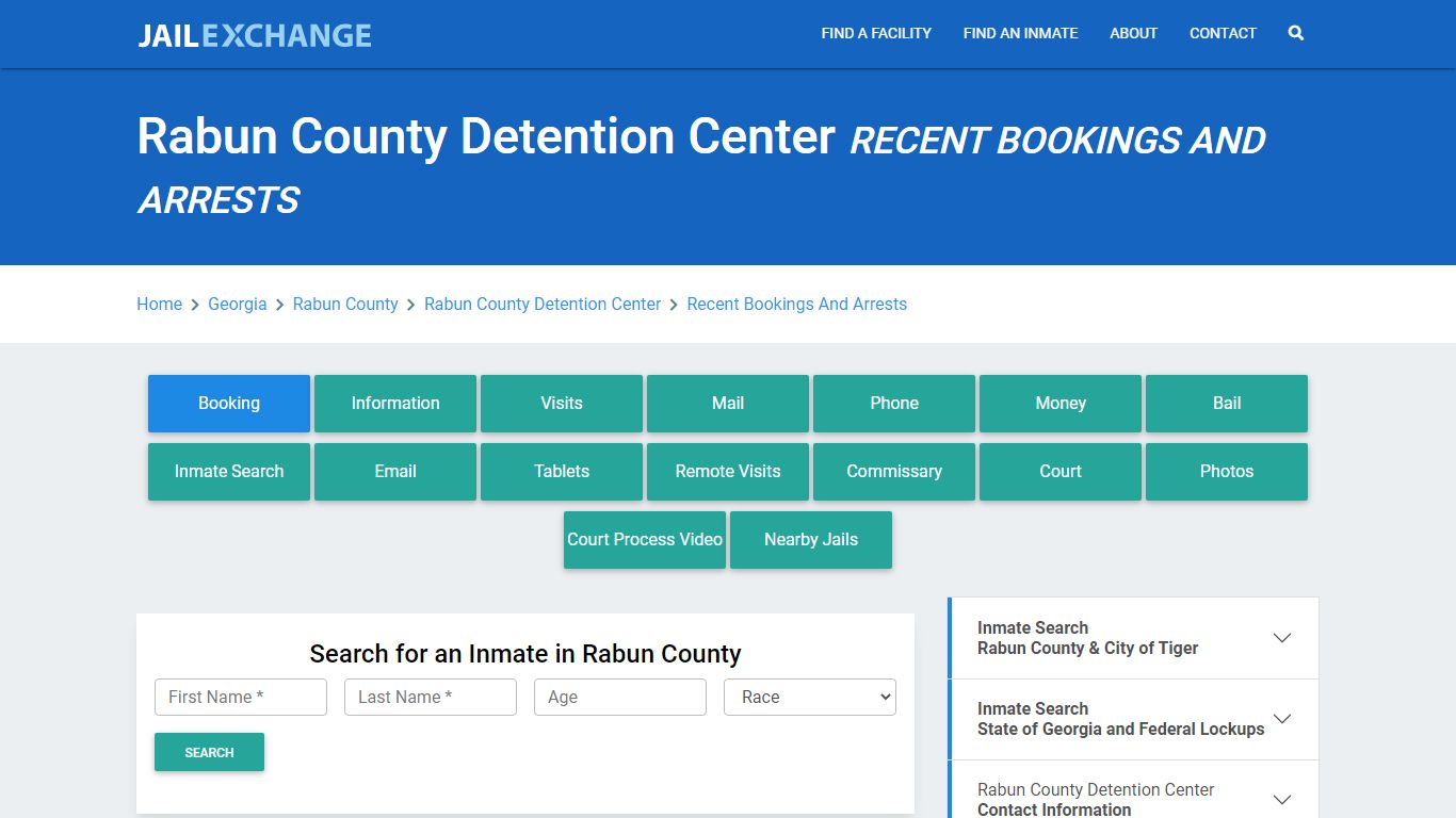 Rabun County Detention Center Recent Bookings And Arrests - Jail Exchange