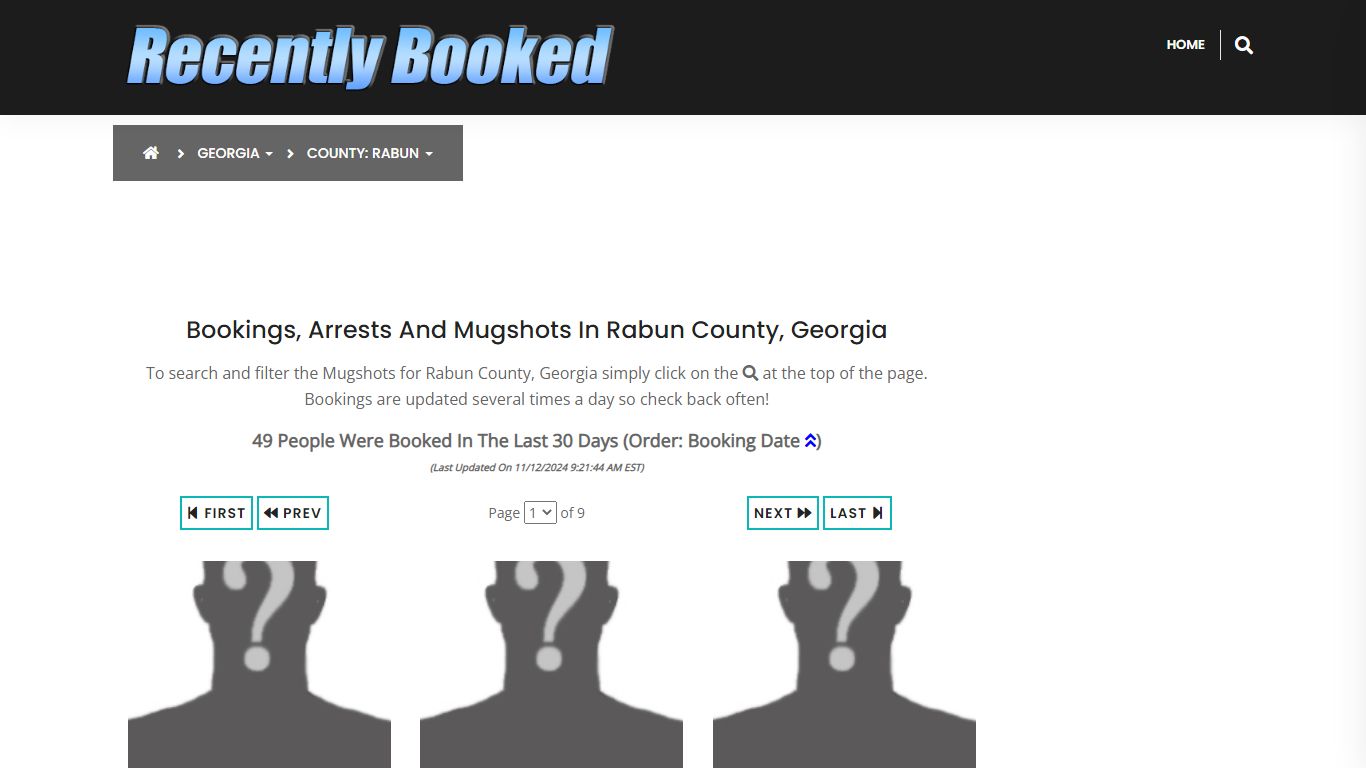 Bookings, Arrests and Mugshots in Rabun County, Georgia - Recently Booked