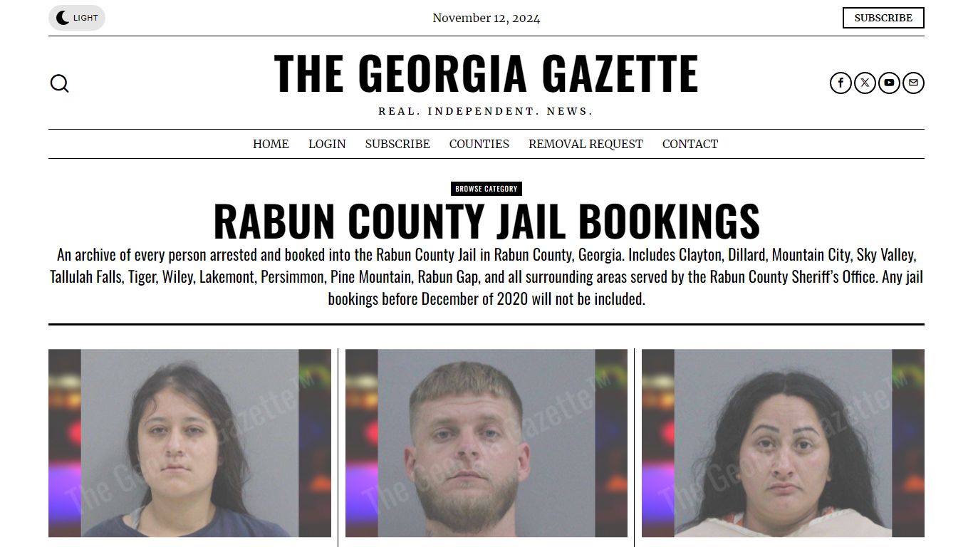 Rabun County Jail Bookings - thegeorgiagazette.com